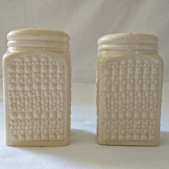 ‎Vintage Japan Stovetop Salt Pepper Shakers Ceramic Handpainted Floral Large - Picture 9 of 16